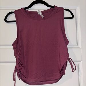 Dark pink cropped workout tank